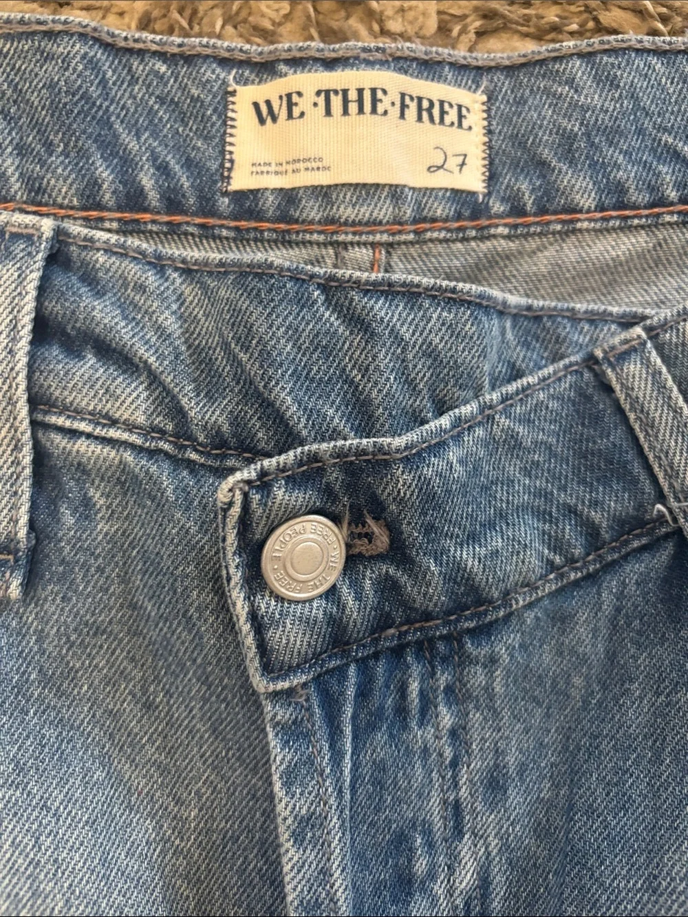 We The Free Boomerang High Rise Long Short Light Wash Frayed Denim Cutoff Shorts